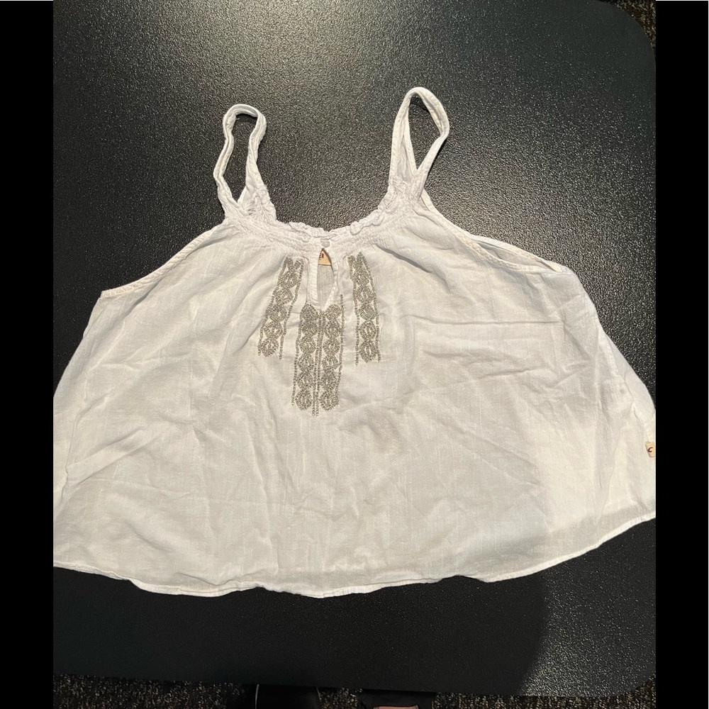 Hollister size L white with silver tank top